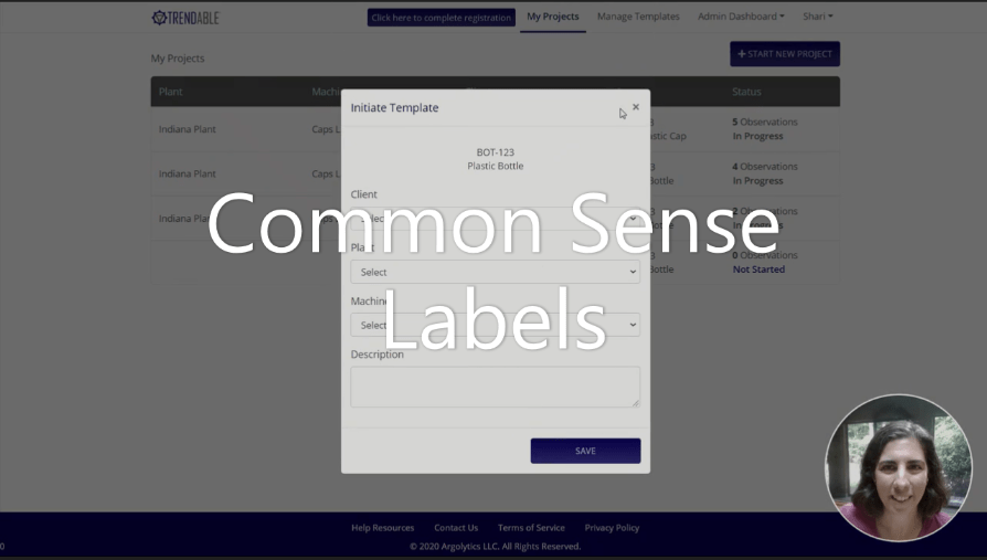 Changing default labels in TRENDABLE for Data Collection