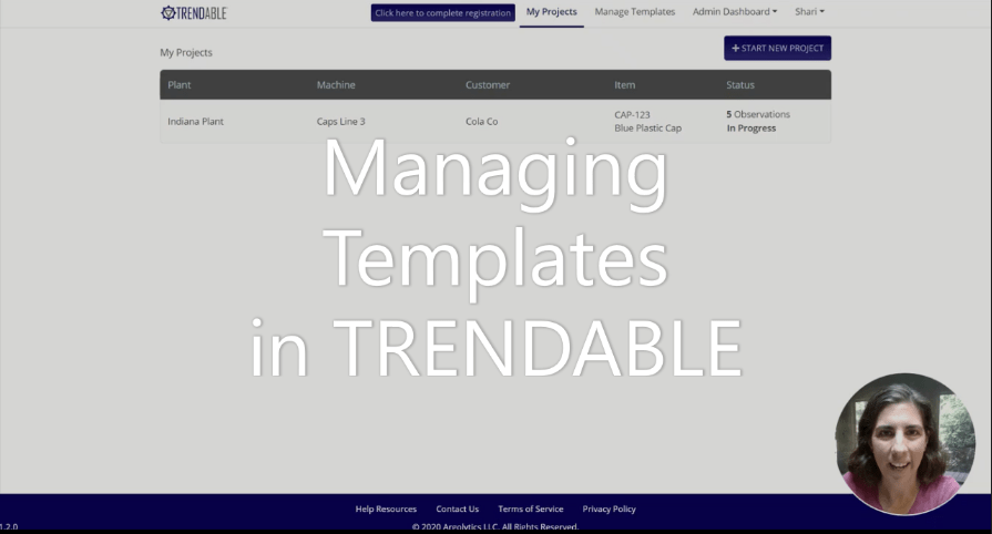 Manage Templates in TRENDABLE for Data Collection